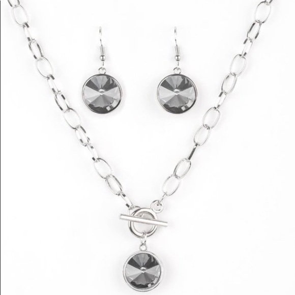 She Sparkles On Silver Necklace w matching earrings